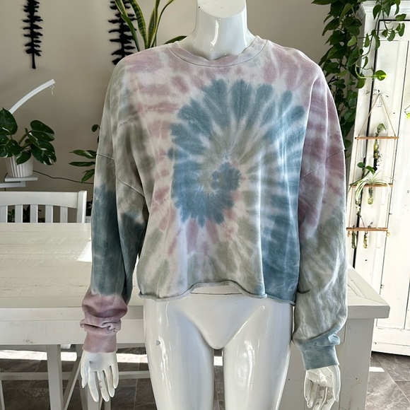 Dex Tops - Dex med tie-dye, psychedelic sweatshirt crop top